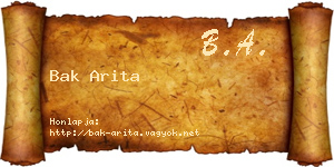 Bak Arita névjegykártya